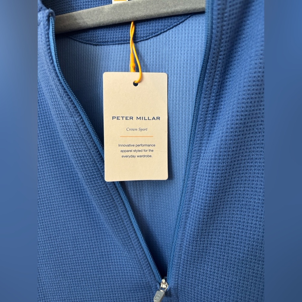 Peter Millar Grid Performance Half-Zip Blue class… - image 4